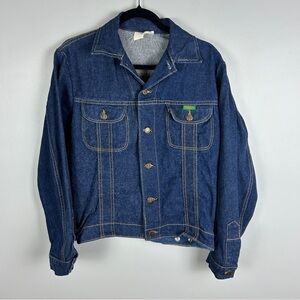 VINTAGE Ticklers Denim Jacket Women's Med-Lg Dark Wash Indigo Cotton 80s 90s‎
